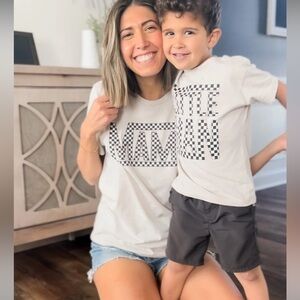 Checkered Mama And Little Man Set